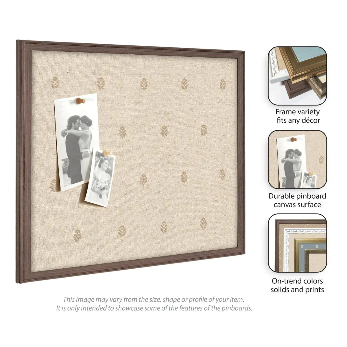Bulletin Board - Pinboard Beige Botanical Block Print - kateandlaurel