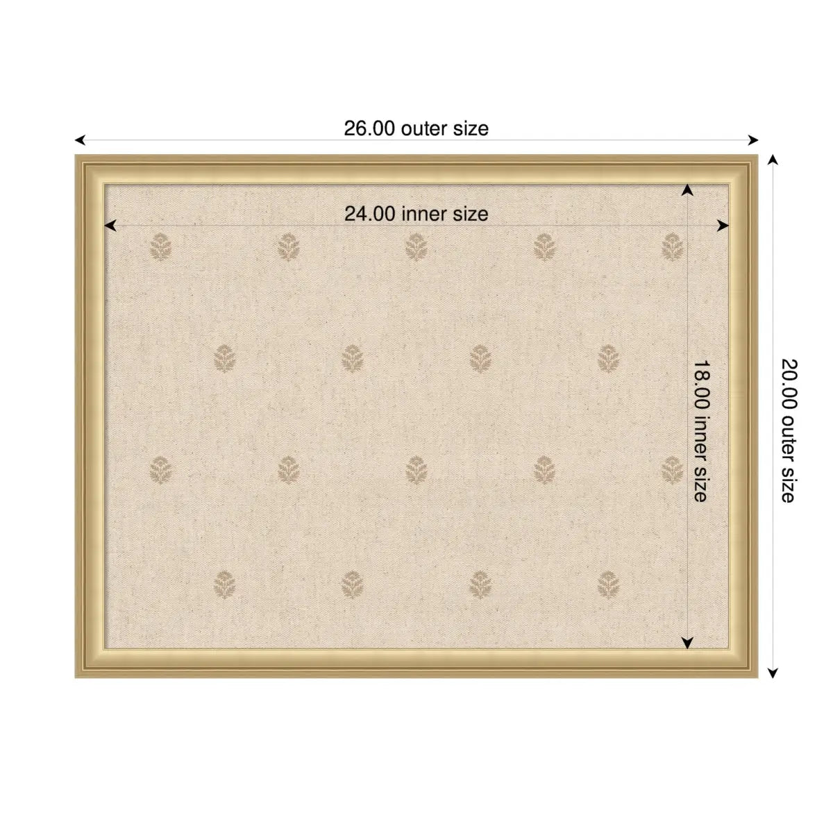 Bulletin Board - Pinboard Beige Botanical Block Print - kateandlaurel