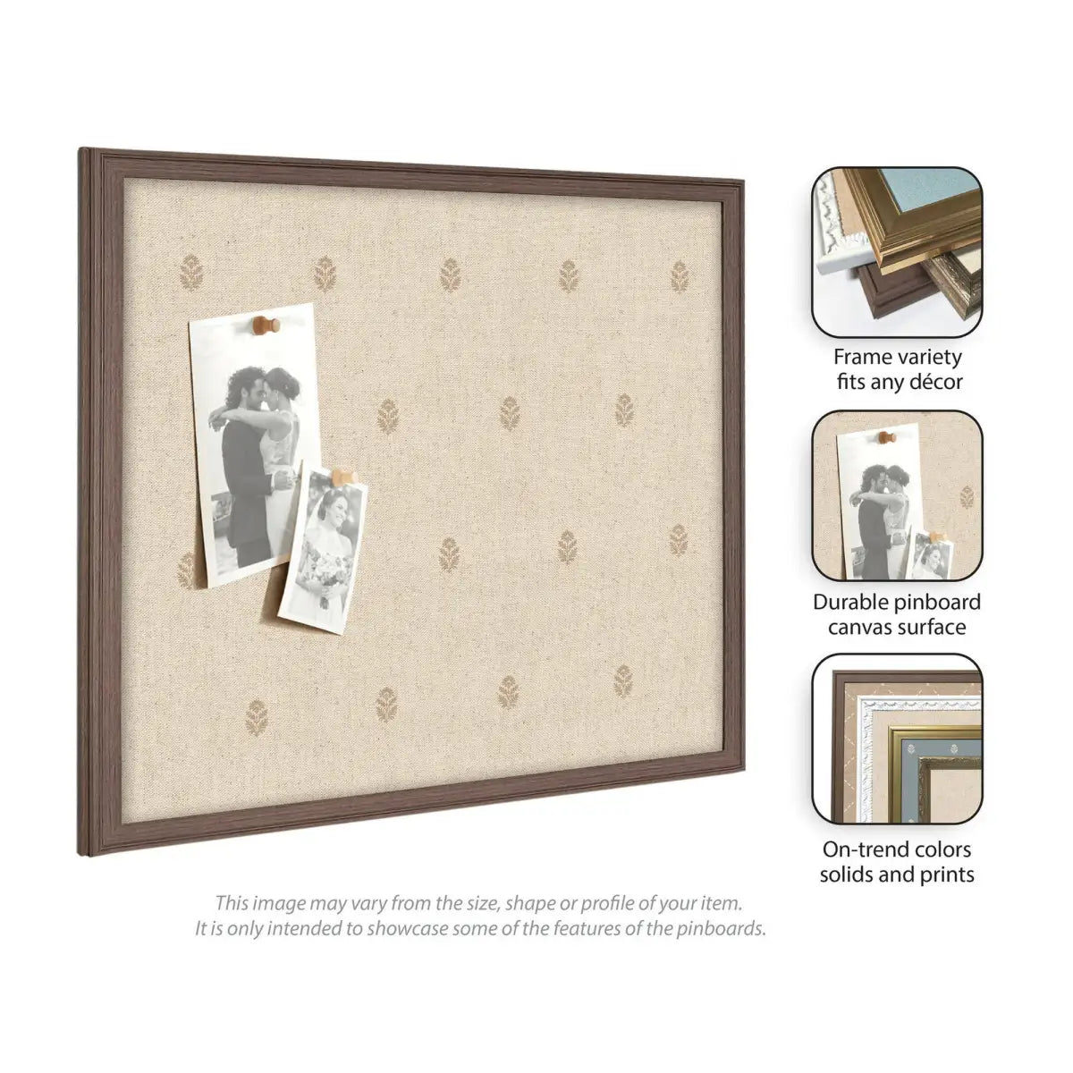 Bulletin Board - Pinboard Beige Botanical Block Print - kateandlaurel