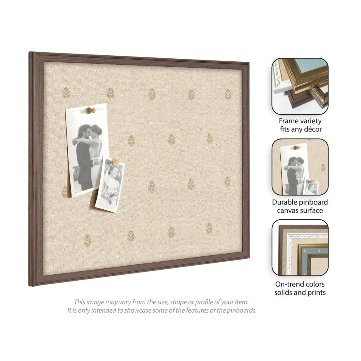 Bulletin Board - Pinboard Beige Botanical Block Print - kateandlaurel