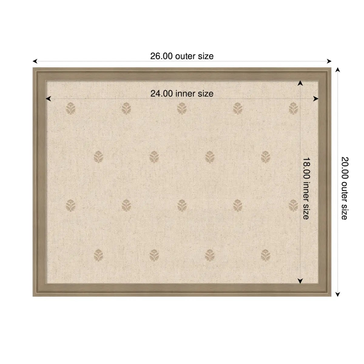 Bulletin Board - Pinboard Beige Botanical Block Print - kateandlaurel