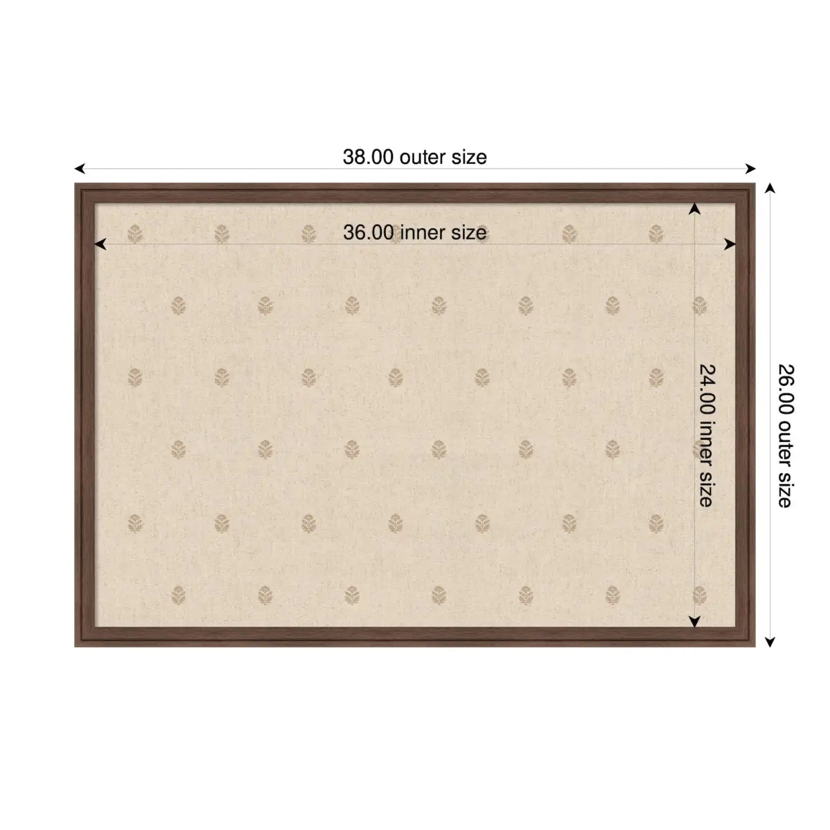 Bulletin Board - Pinboard Beige Botanical Block Print - kateandlaurel