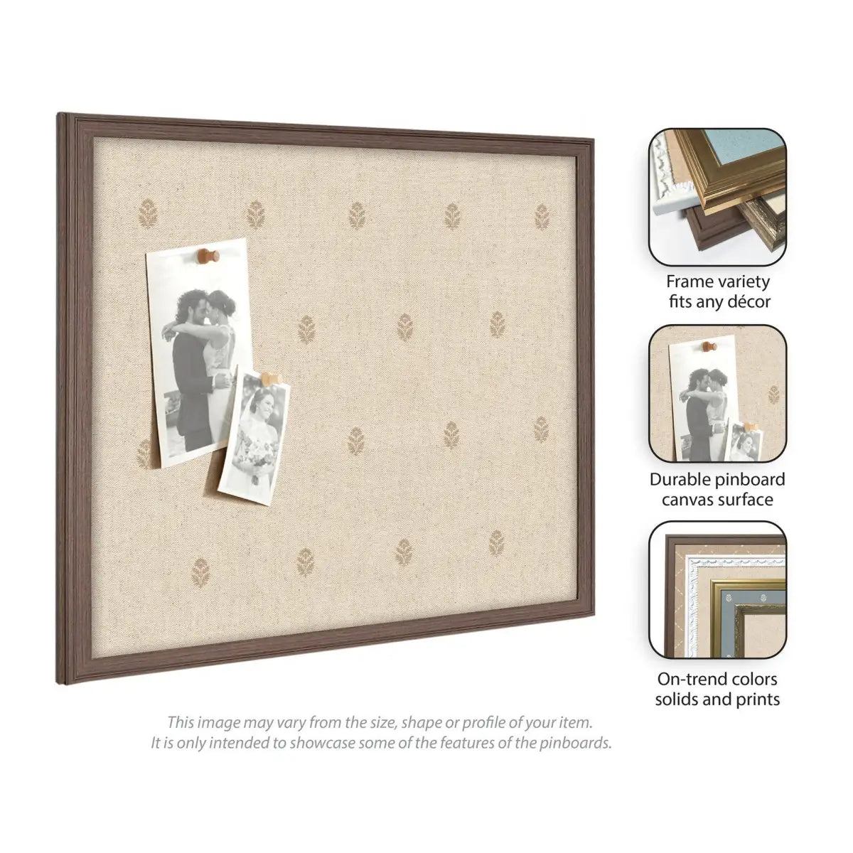Bulletin Board - Pinboard Beige Botanical Block Print - kateandlaurel