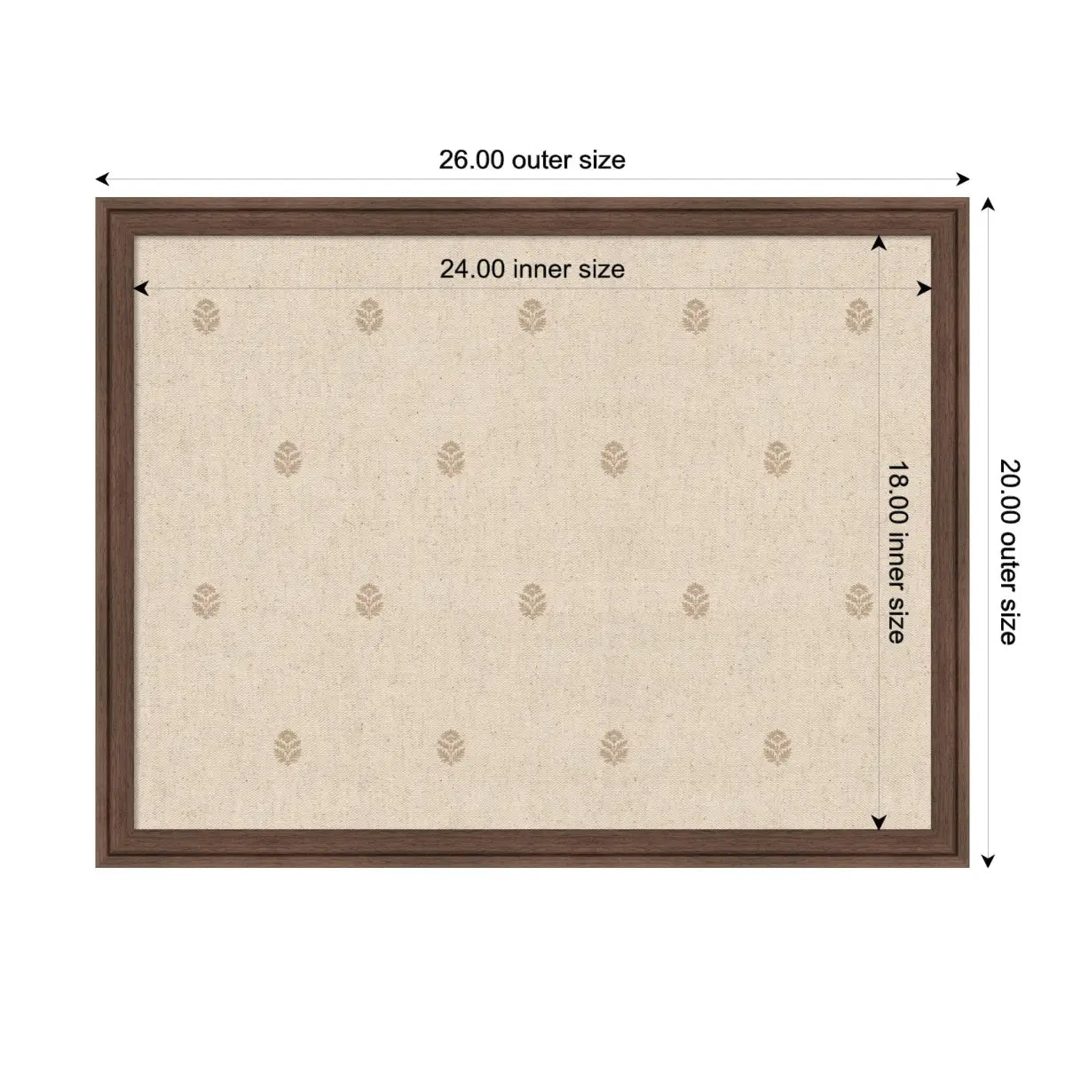 Bulletin Board - Pinboard Beige Botanical Block Print - kateandlaurel