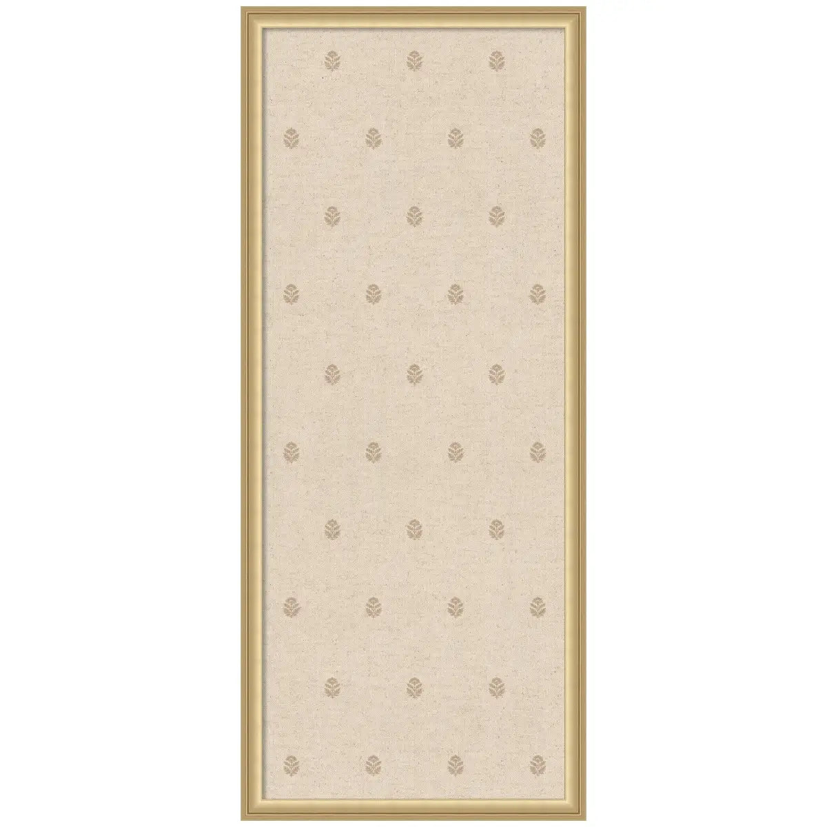Bulletin Board - Pinboard Beige Botanical Block Print - Florence Gold / 18x42 - kateandlaurel