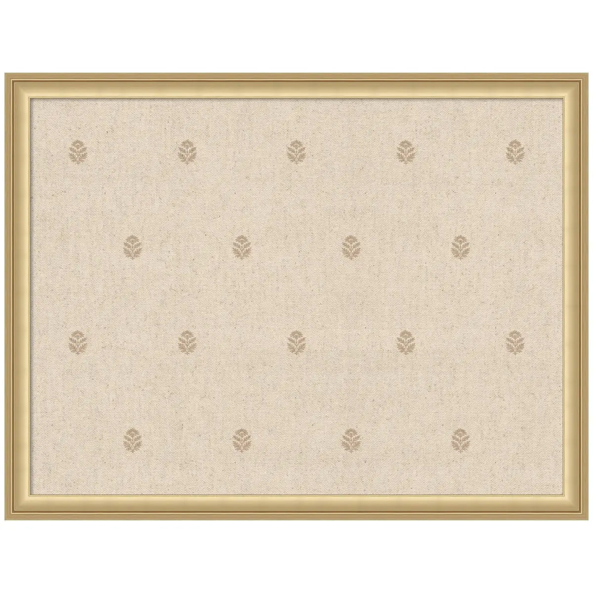 Bulletin Board - Pinboard Beige Botanical Block Print - Florence Gold / 26x20 - kateandlaurel