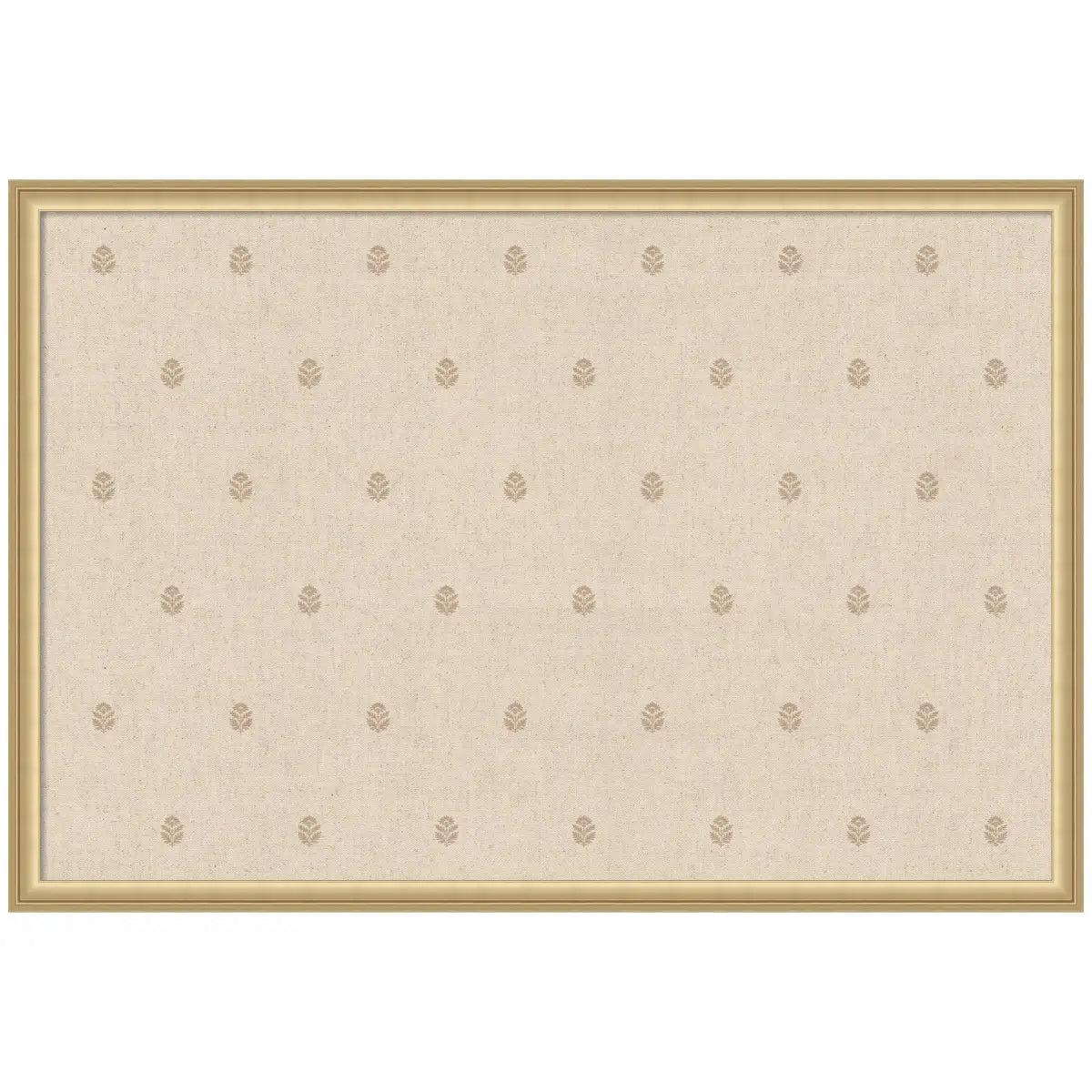 Bulletin Board - Pinboard Beige Botanical Block Print - Florence Gold / 38x26 - kateandlaurel