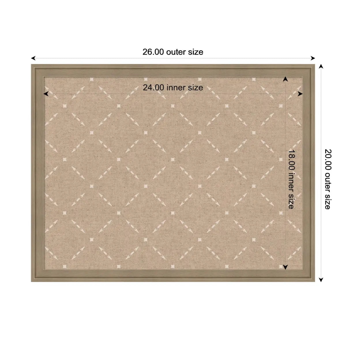 Bulletin Board - Pinboard Beige Lattice Pattern - kateandlaurel
