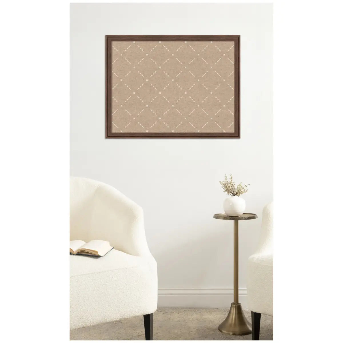 Bulletin Board - Pinboard Beige Lattice Pattern - kateandlaurel