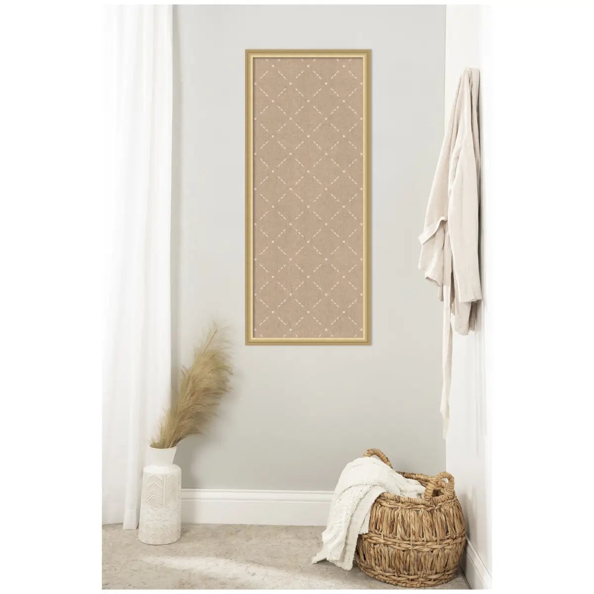 Bulletin Board - Pinboard Beige Lattice Pattern - kateandlaurel