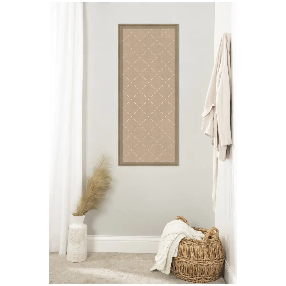 Bulletin Board - Pinboard Beige Lattice Pattern - kateandlaurel