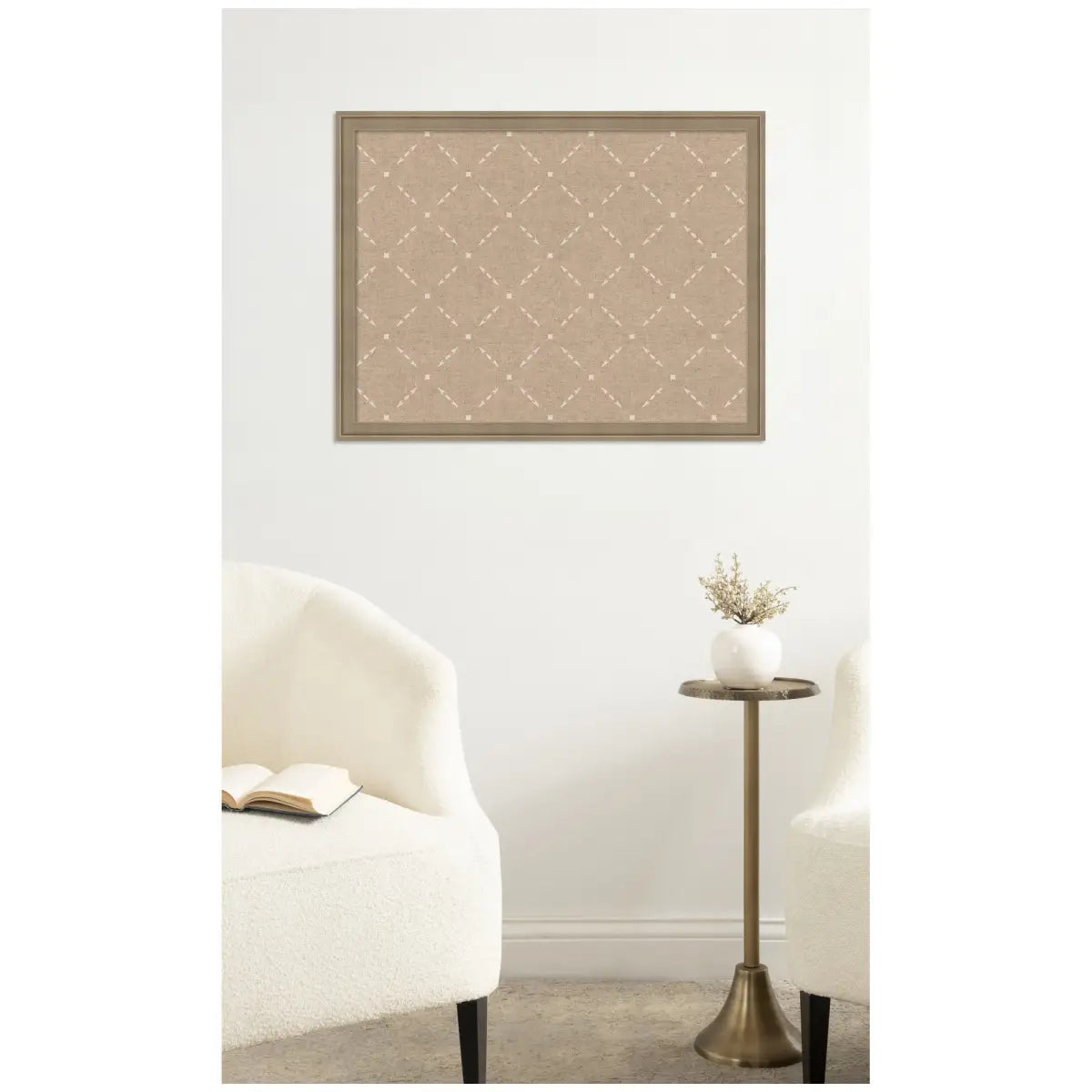Bulletin Board - Pinboard Beige Lattice Pattern - kateandlaurel