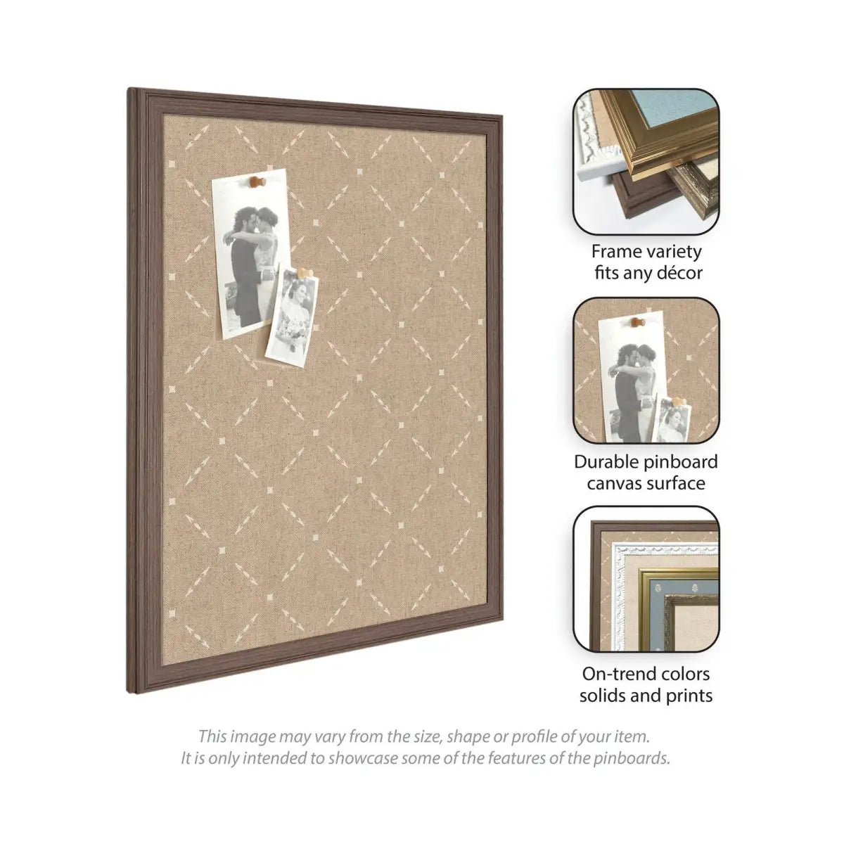 Bulletin Board - Pinboard Beige Lattice Pattern - kateandlaurel
