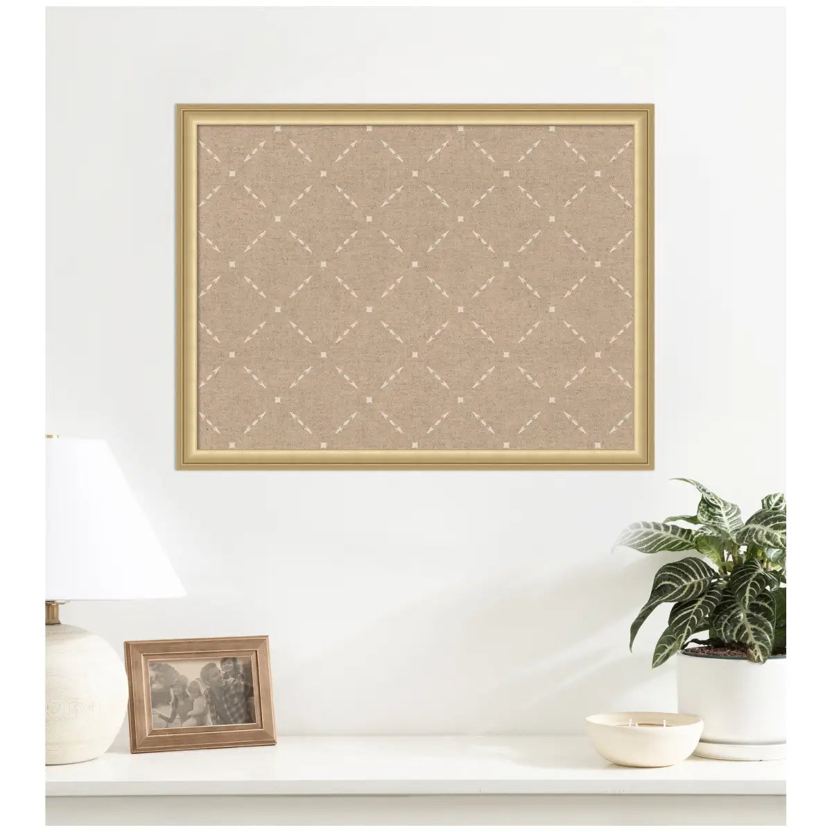 Bulletin Board - Pinboard Beige Lattice Pattern - kateandlaurel