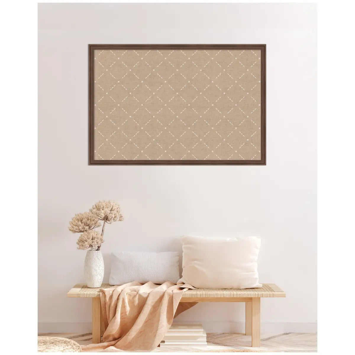Bulletin Board - Pinboard Beige Lattice Pattern - kateandlaurel