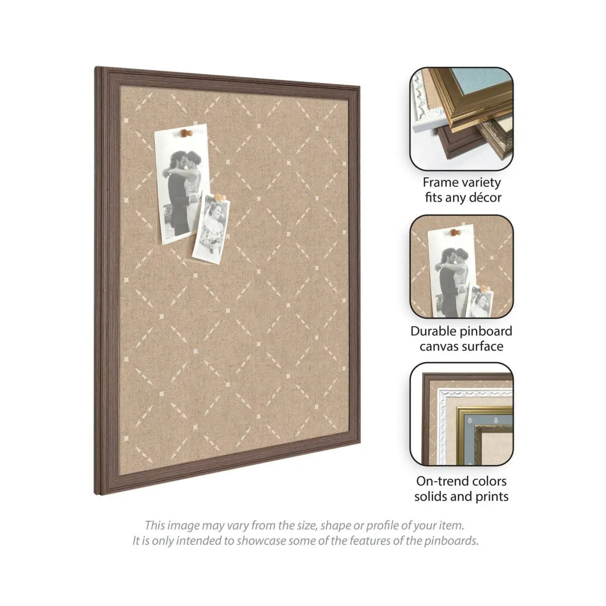 Bulletin Board - Pinboard Beige Lattice Pattern - kateandlaurel
