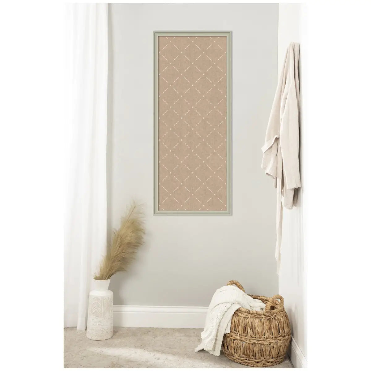 Bulletin Board - Pinboard Beige Lattice Pattern - kateandlaurel