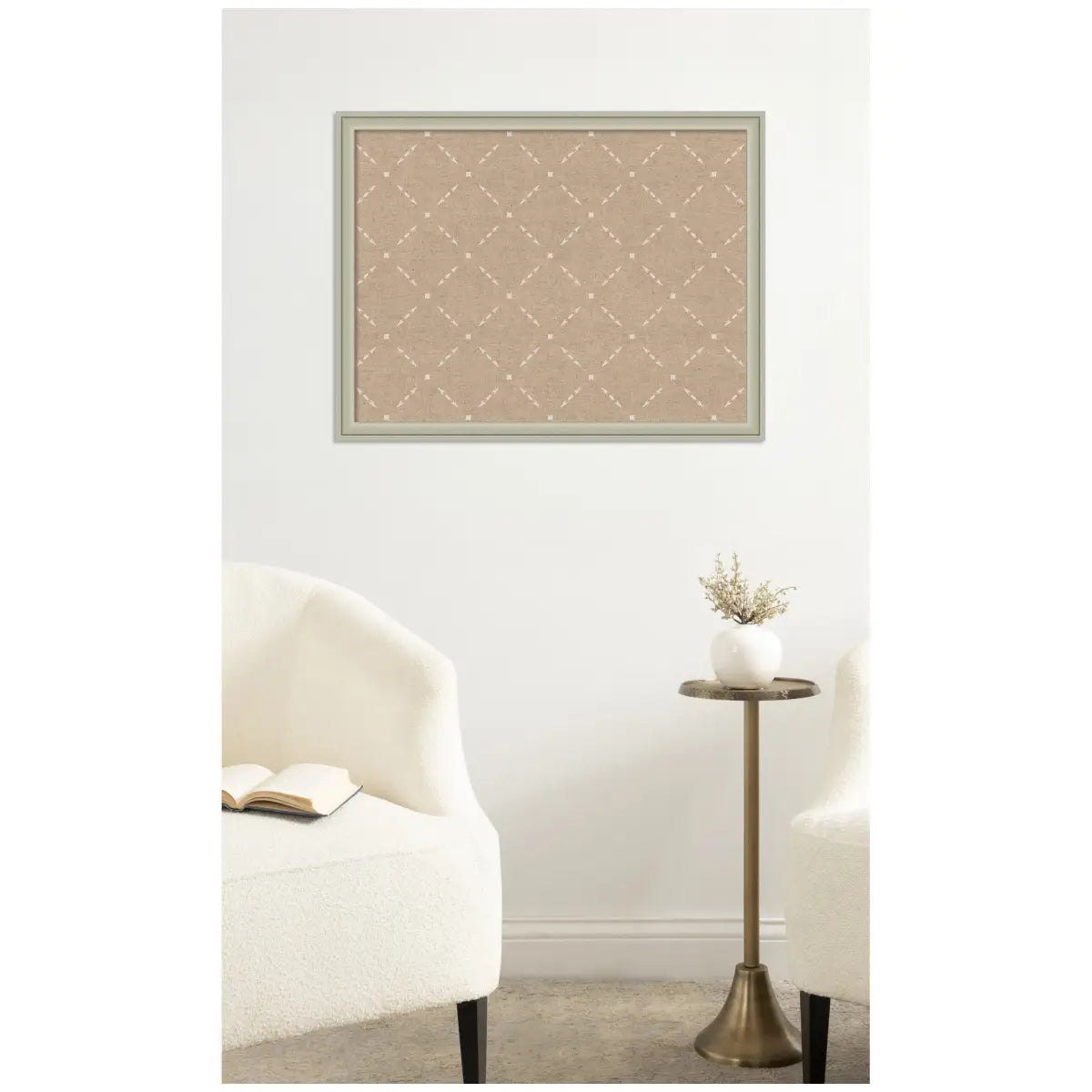 Bulletin Board - Pinboard Beige Lattice Pattern - kateandlaurel