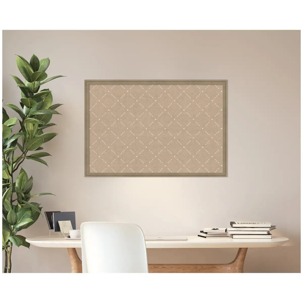 Bulletin Board - Pinboard Beige Lattice Pattern - kateandlaurel