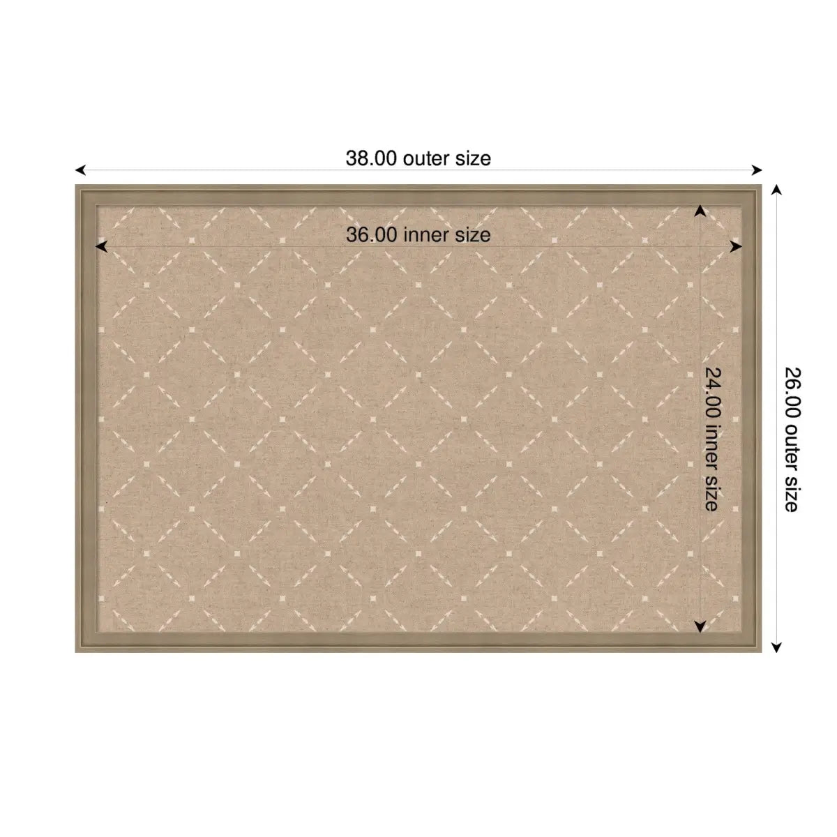 Bulletin Board - Pinboard Beige Lattice Pattern - kateandlaurel
