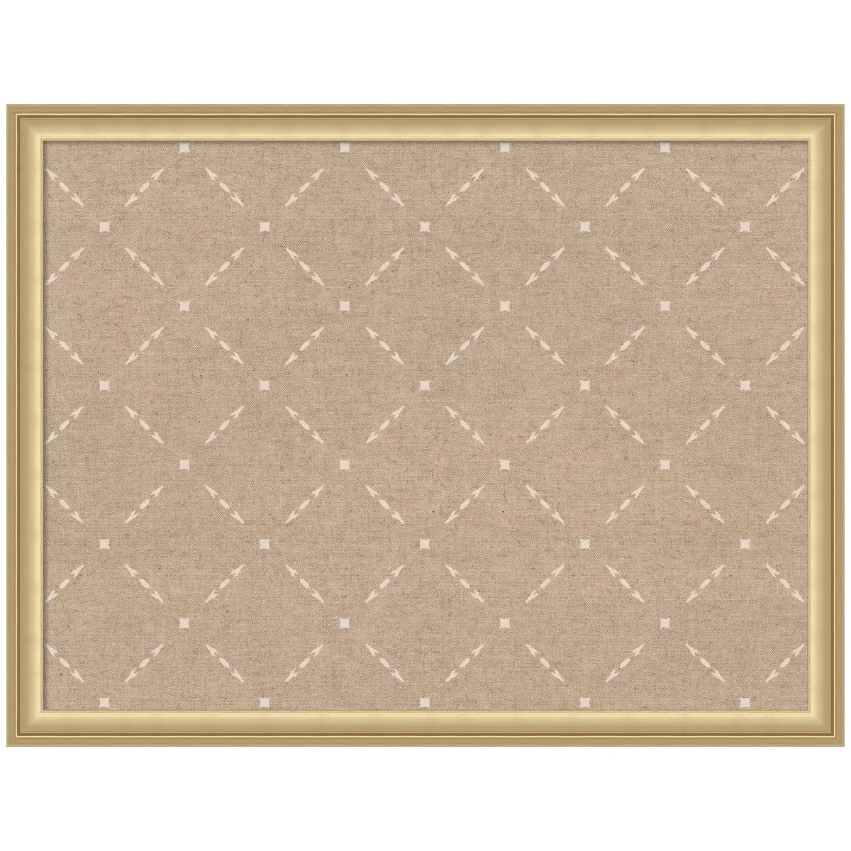Bulletin Board - Pinboard Beige Lattice Pattern - Florence Gold / 26x20 - kateandlaurel