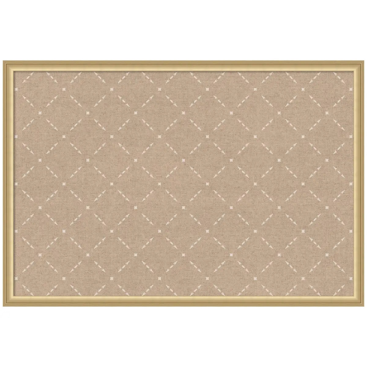 Bulletin Board - Pinboard Beige Lattice Pattern - Florence Gold / 38x26 - kateandlaurel