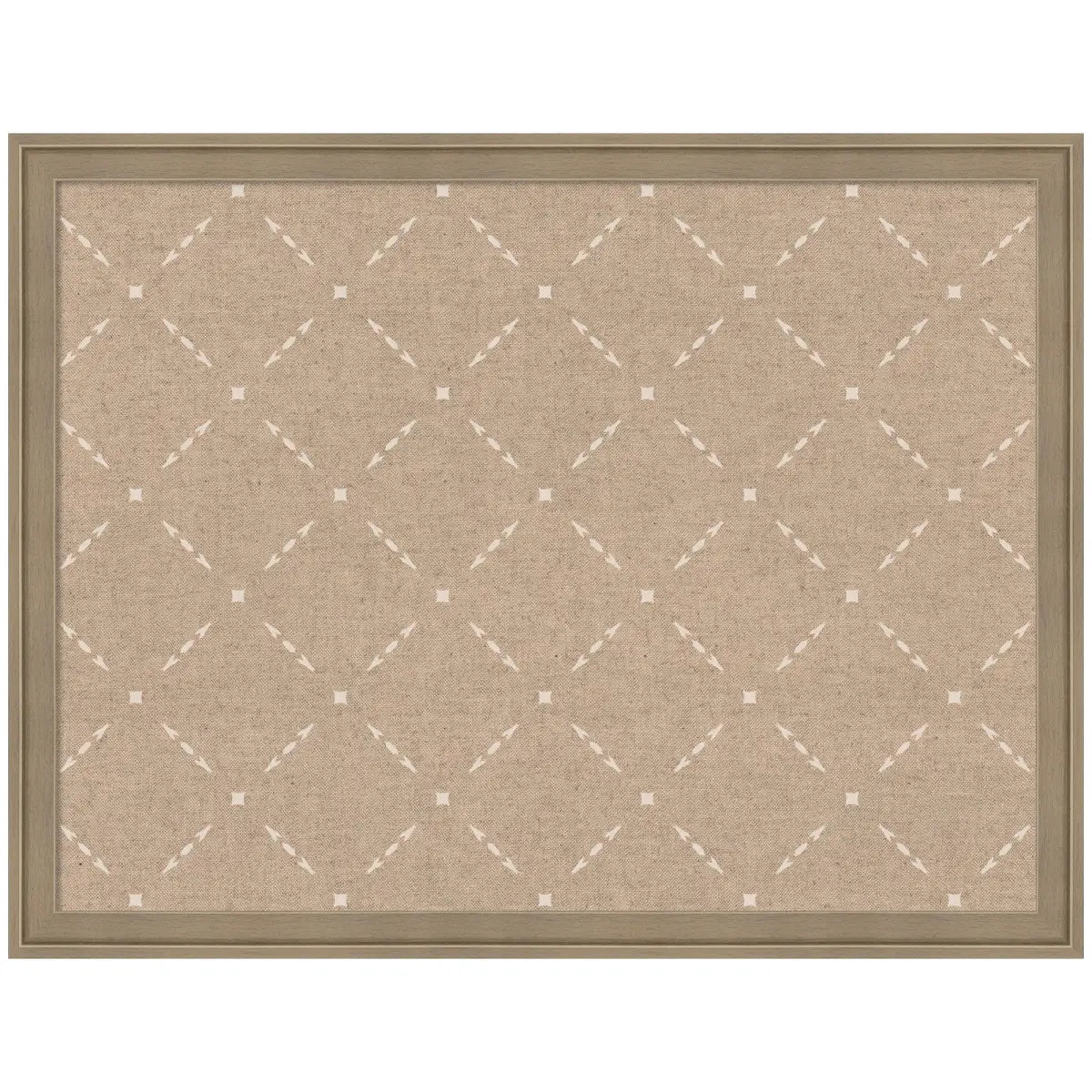 Bulletin Board - Pinboard Beige Lattice Pattern - Florence Light Brown / 26x20 - kateandlaurel