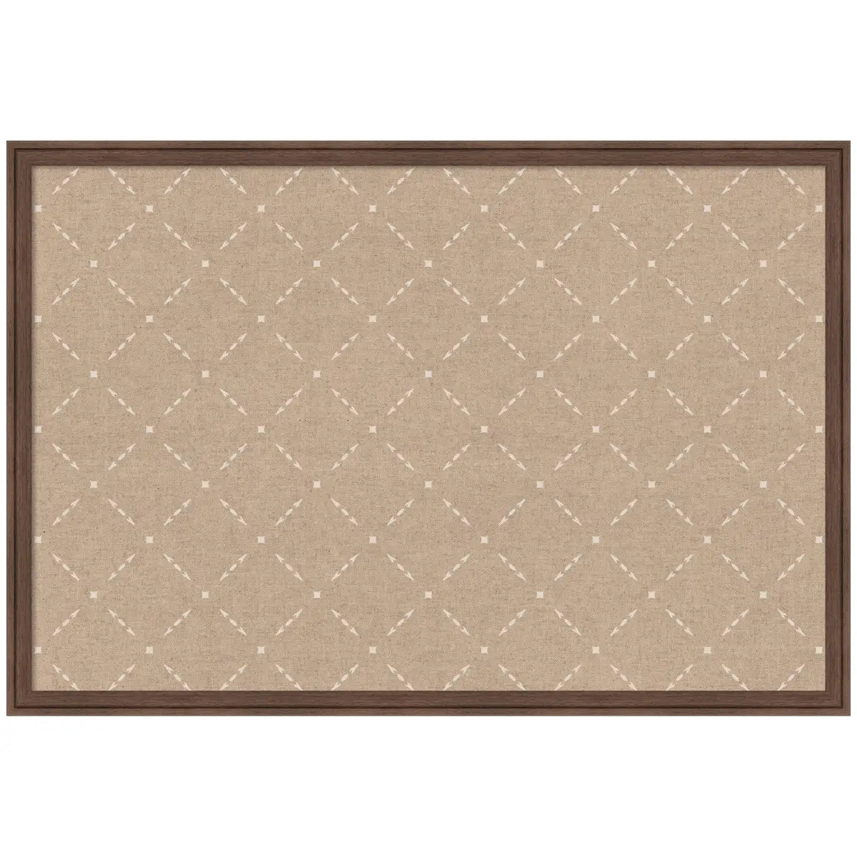 Bulletin Board - Pinboard Beige Lattice Pattern - Florence Medium Brown / 38x26 - kateandlaurel