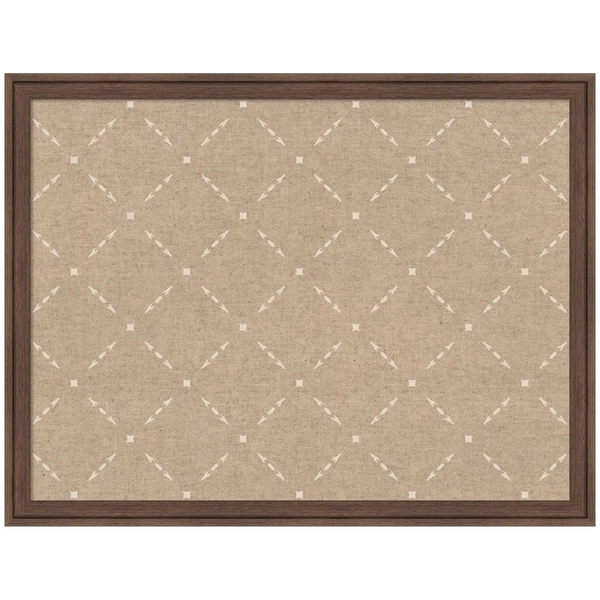 Bulletin Board - Pinboard Beige Lattice Pattern - Florence Medium Brown / 26x20 - kateandlaurel