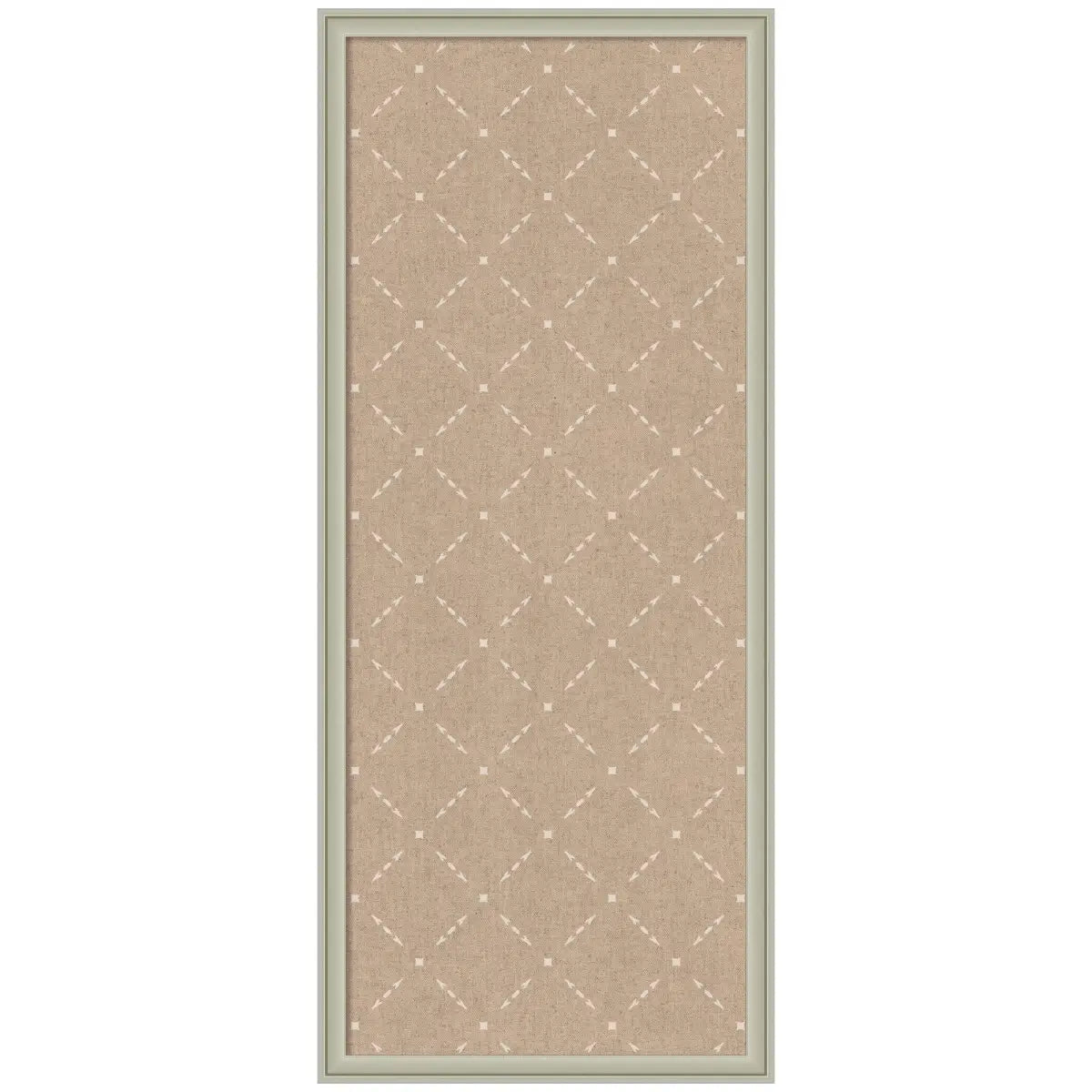 Bulletin Board - Pinboard Beige Lattice Pattern - Florence Silver / 18x42 - kateandlaurel
