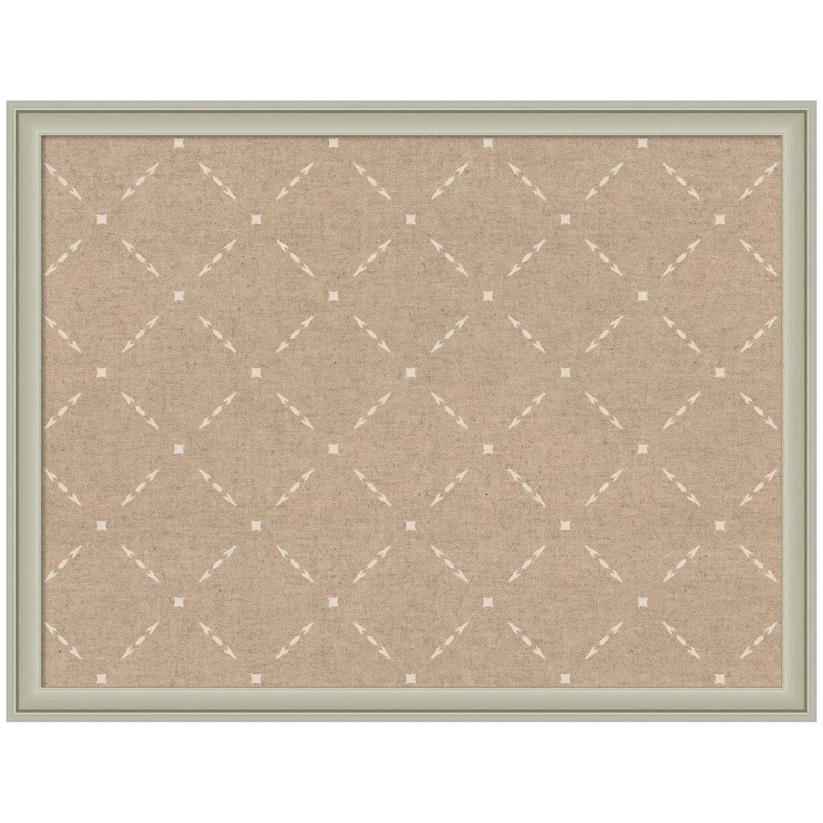 Bulletin Board - Pinboard Beige Lattice Pattern - Florence Silver / 26x20 - kateandlaurel