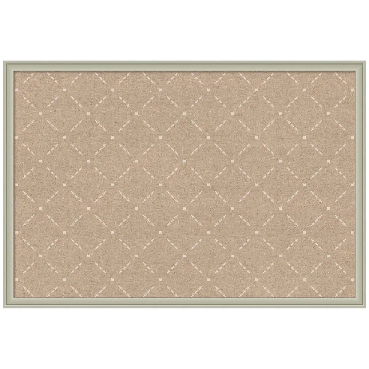Bulletin Board - Pinboard Beige Lattice Pattern - Florence Silver / 38x26 - kateandlaurel
