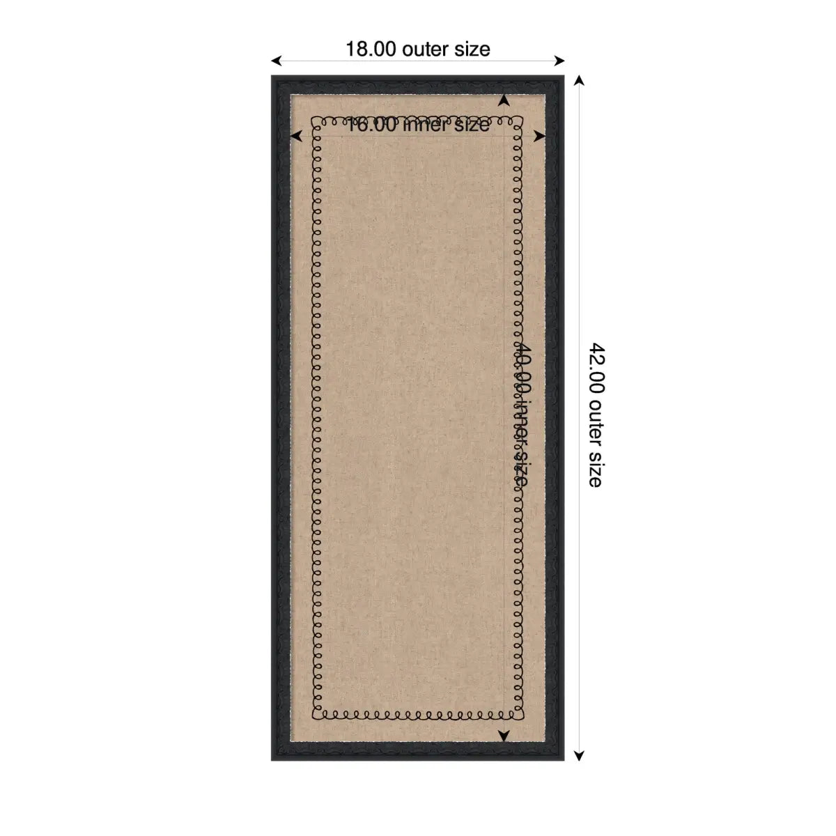 Bulletin Board Pinboard - Black Scallop Print - kateandlaurel