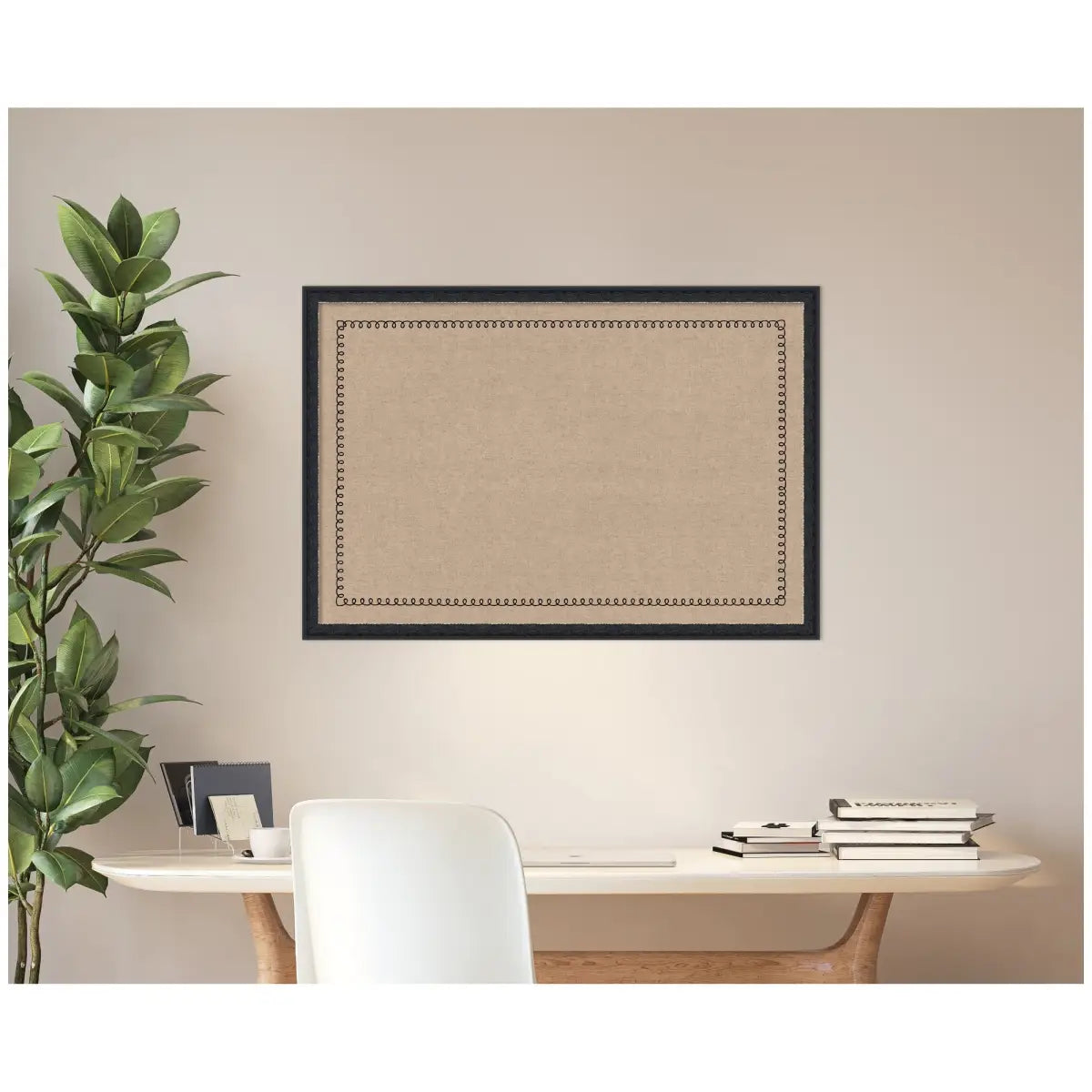 Bulletin Board Pinboard - Black Scallop Print - kateandlaurel