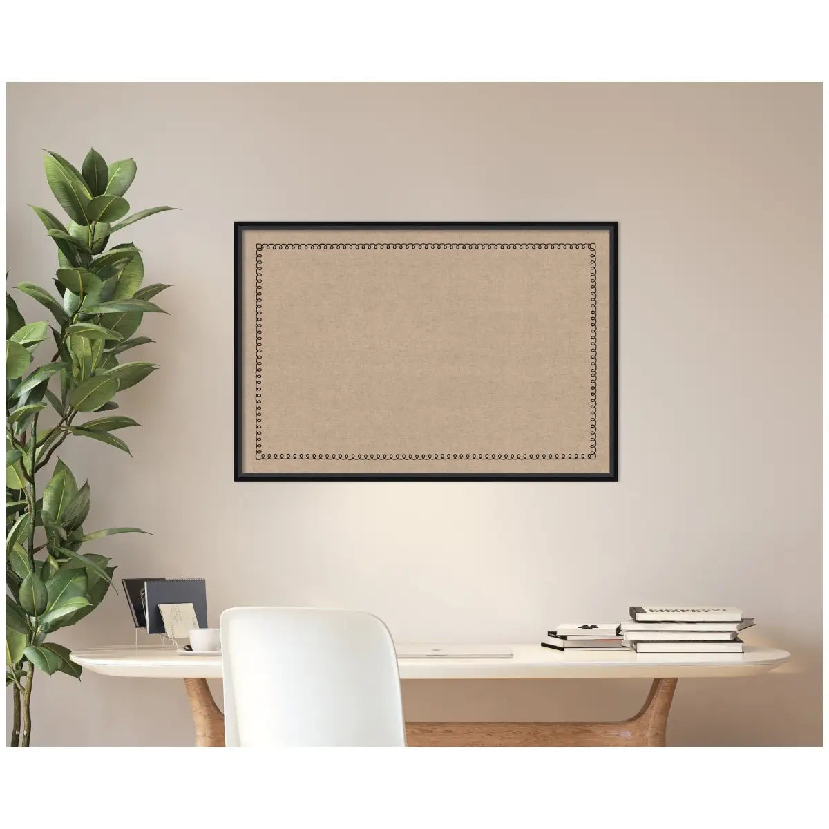 Bulletin Board Pinboard - Black Scallop Print - kateandlaurel