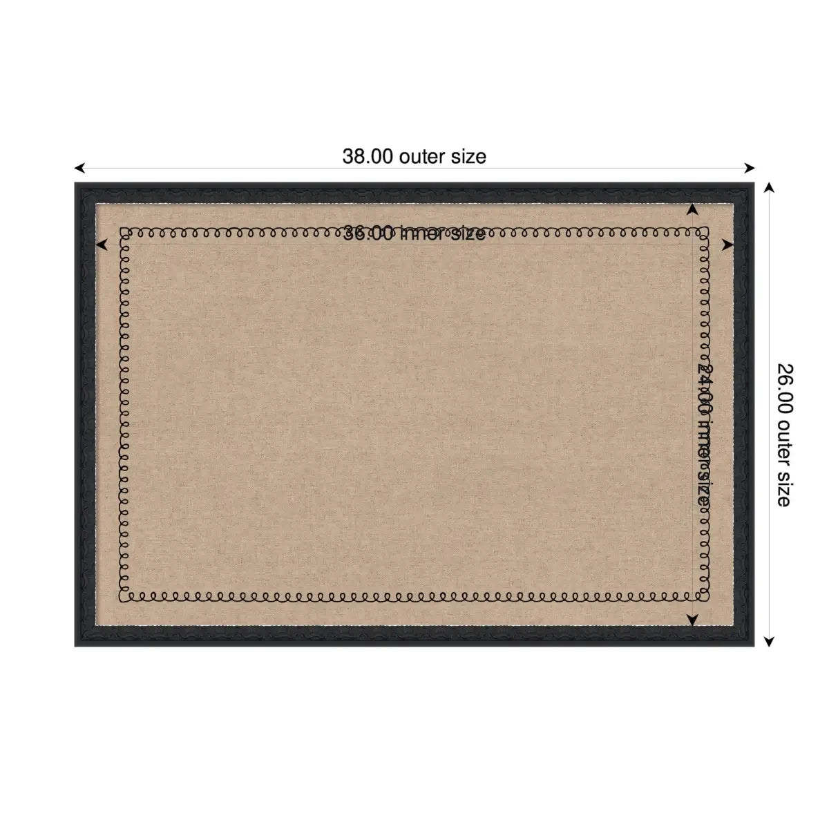 Bulletin Board Pinboard - Black Scallop Print - kateandlaurel