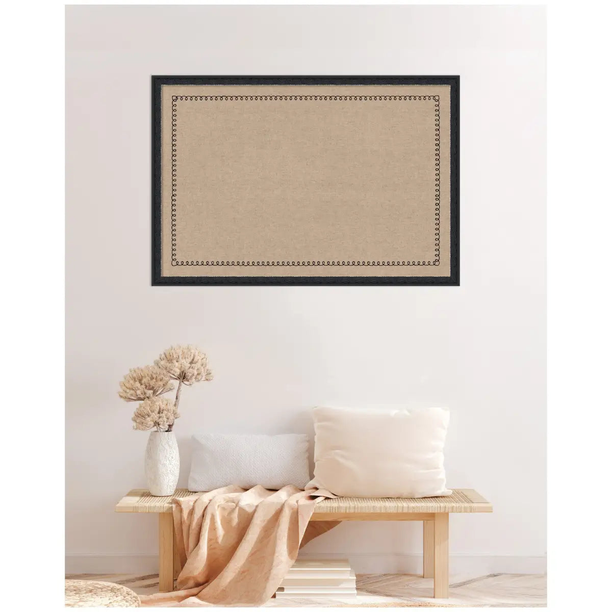 Bulletin Board Pinboard - Black Scallop Print - kateandlaurel