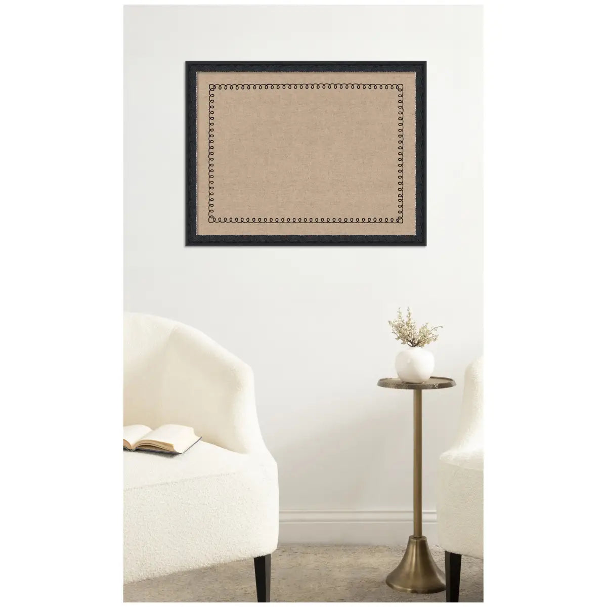 Bulletin Board Pinboard - Black Scallop Print - kateandlaurel