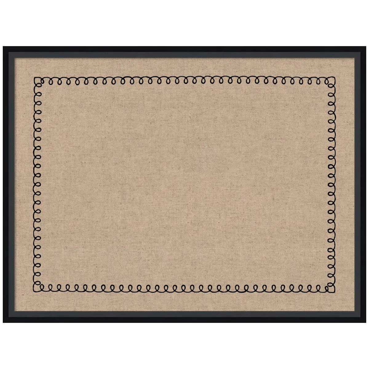 Bulletin Board Pinboard - Black Scallop Print - Lucie Black / 25x19 - kateandlaurel