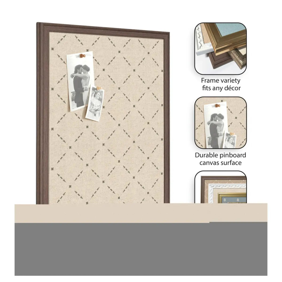Bulletin Board - Pinboard Green Lattice Print - kateandlaurel