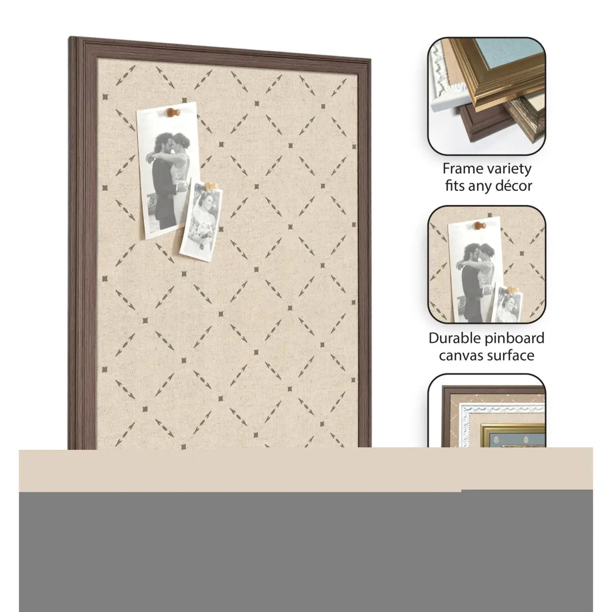 Bulletin Board - Pinboard Green Lattice Print - kateandlaurel