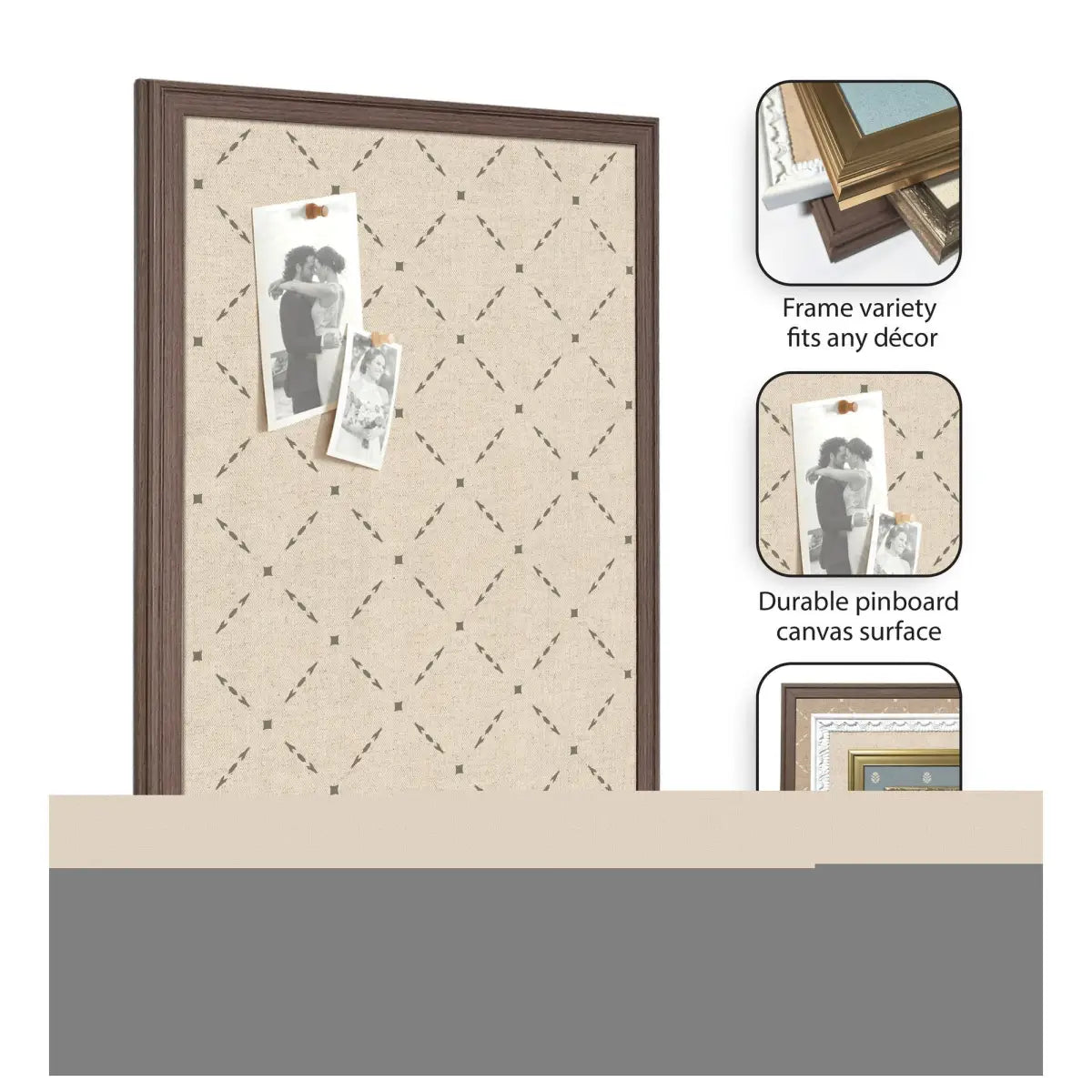 Bulletin Board - Pinboard Green Lattice Print - kateandlaurel