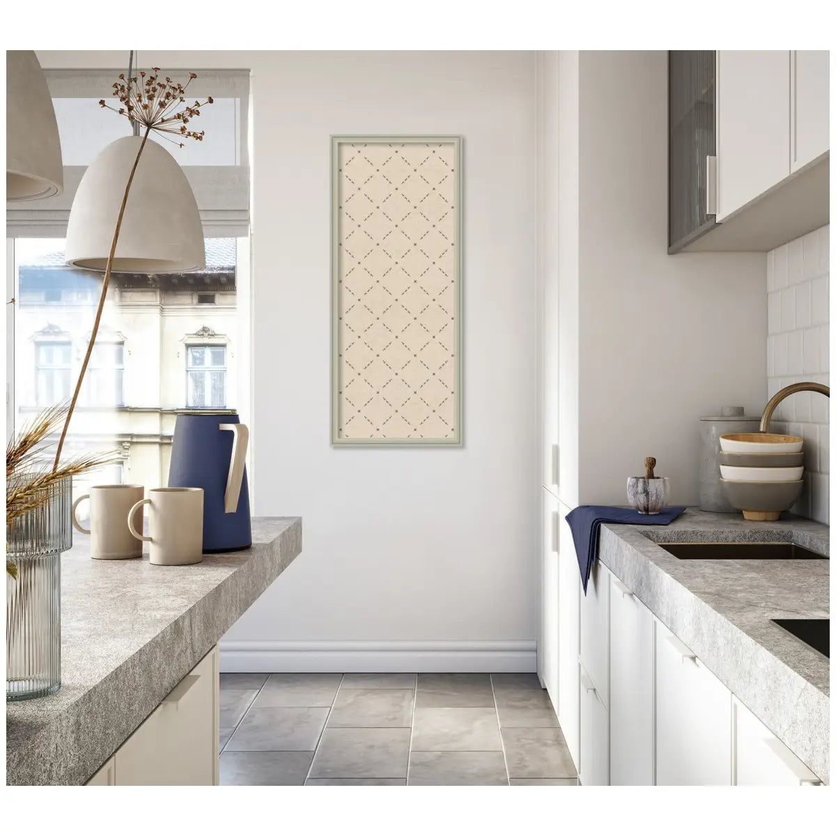 Bulletin Board - Pinboard Green Lattice Print - kateandlaurel