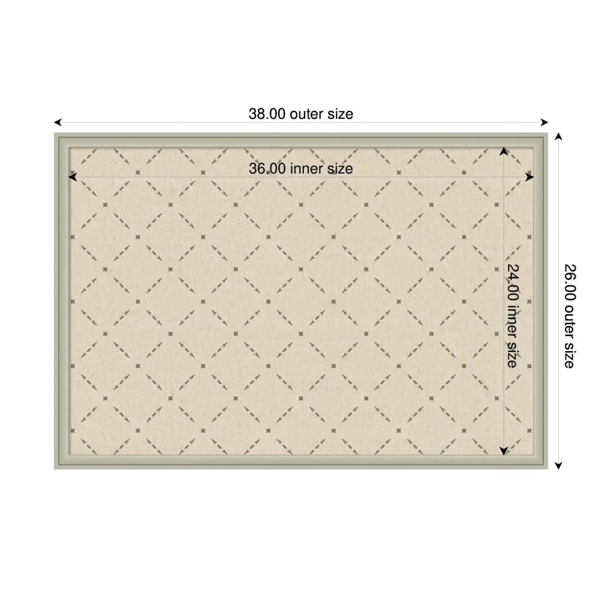 Bulletin Board - Pinboard Green Lattice Print - kateandlaurel