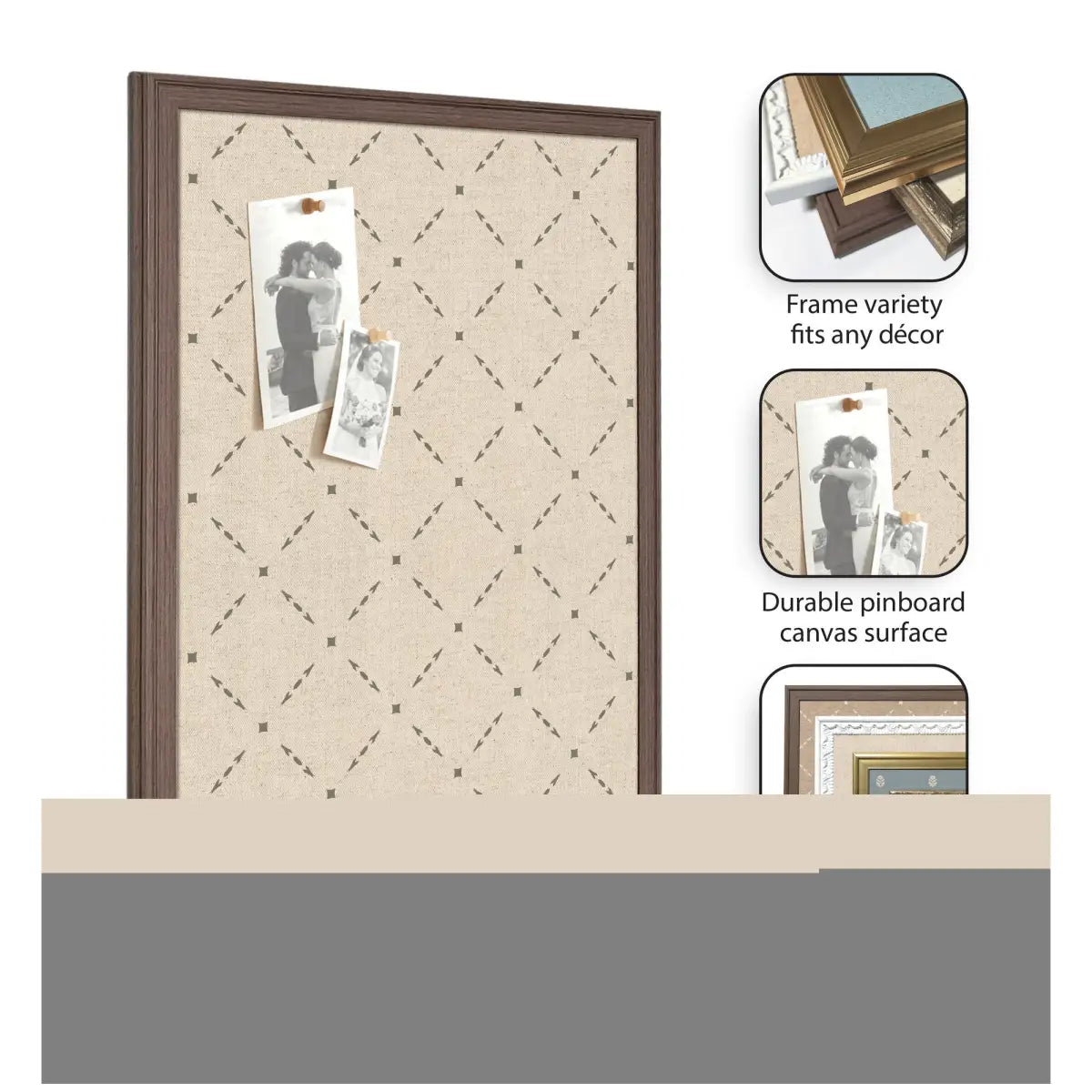 Bulletin Board - Pinboard Green Lattice Print - kateandlaurel