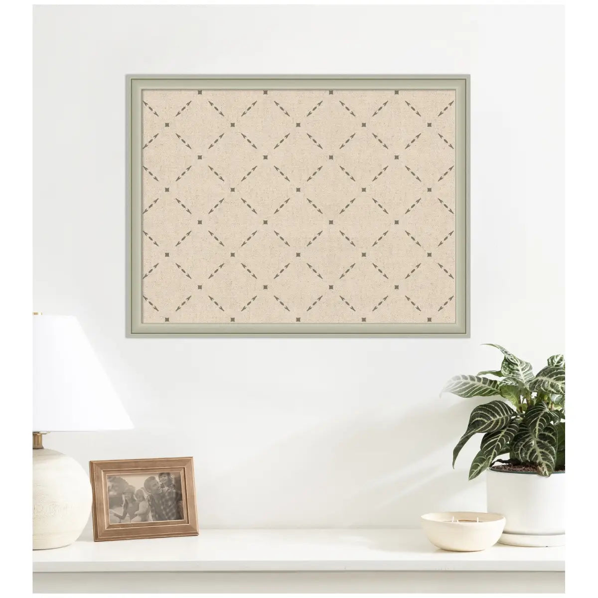 Bulletin Board - Pinboard Green Lattice Print - kateandlaurel