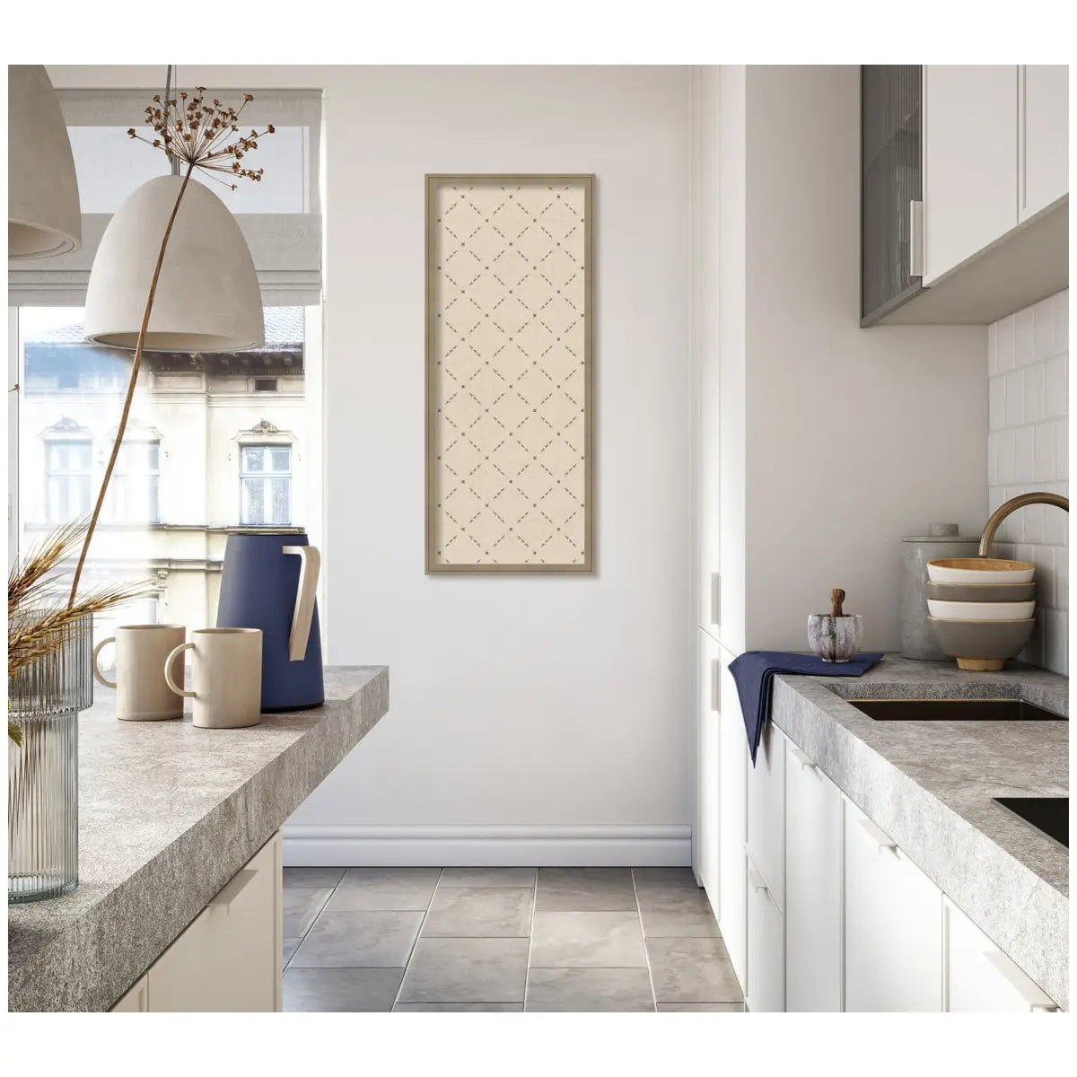 Bulletin Board - Pinboard Green Lattice Print - kateandlaurel