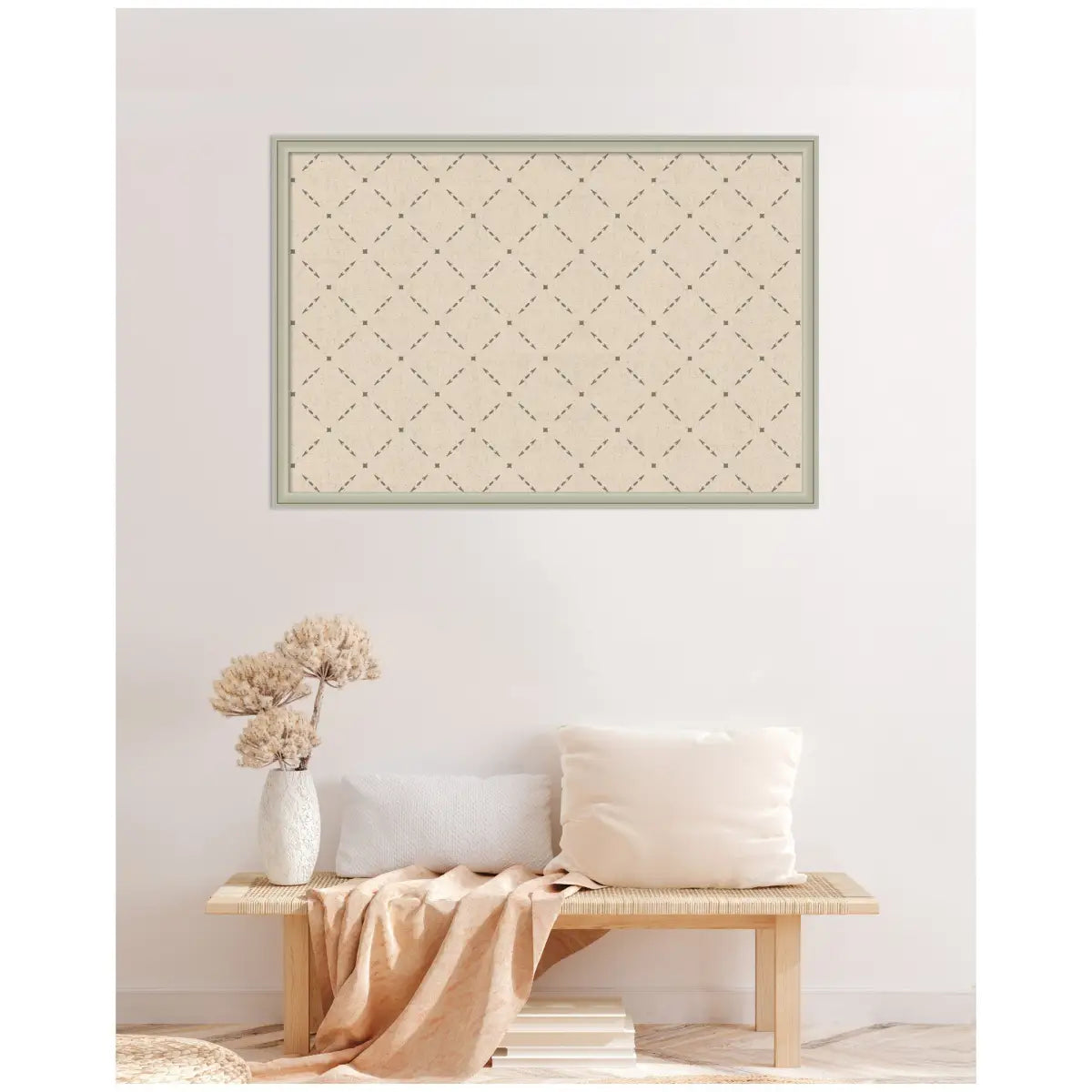 Bulletin Board - Pinboard Green Lattice Print - kateandlaurel