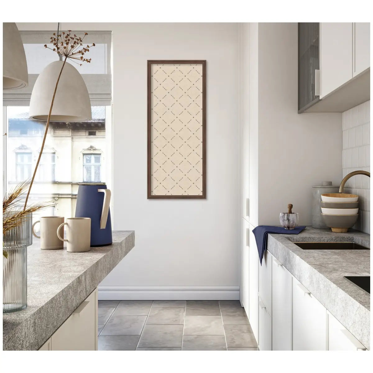 Bulletin Board - Pinboard Green Lattice Print - kateandlaurel