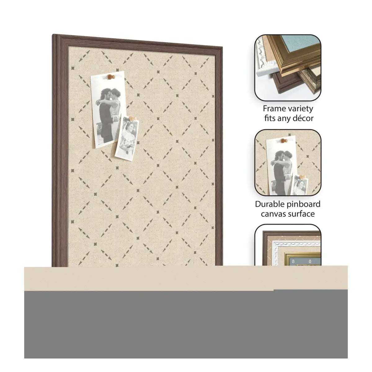 Bulletin Board - Pinboard Green Lattice Print - kateandlaurel